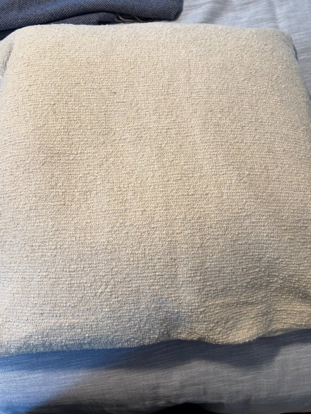 Pair of Miryana 24" square cotton and hemp flax colored throw pillows NWT
